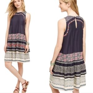 Anthroplogie Norblack Norwhite Romana Embroidered Dress